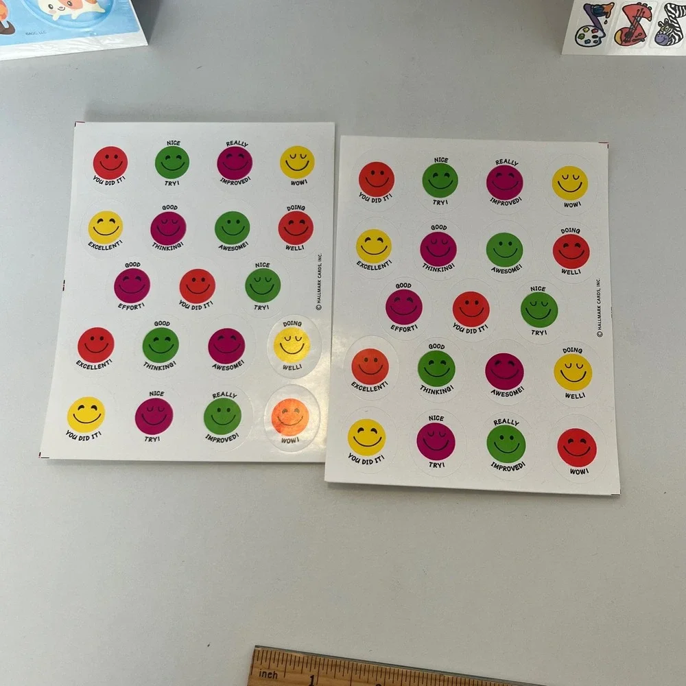 Vtg Hallmark American Greetings Sticker Lot Disney Cinderella Smiley Ladybug